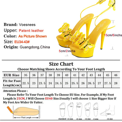 Butterfly Lace-Up Platform Heels 15CM